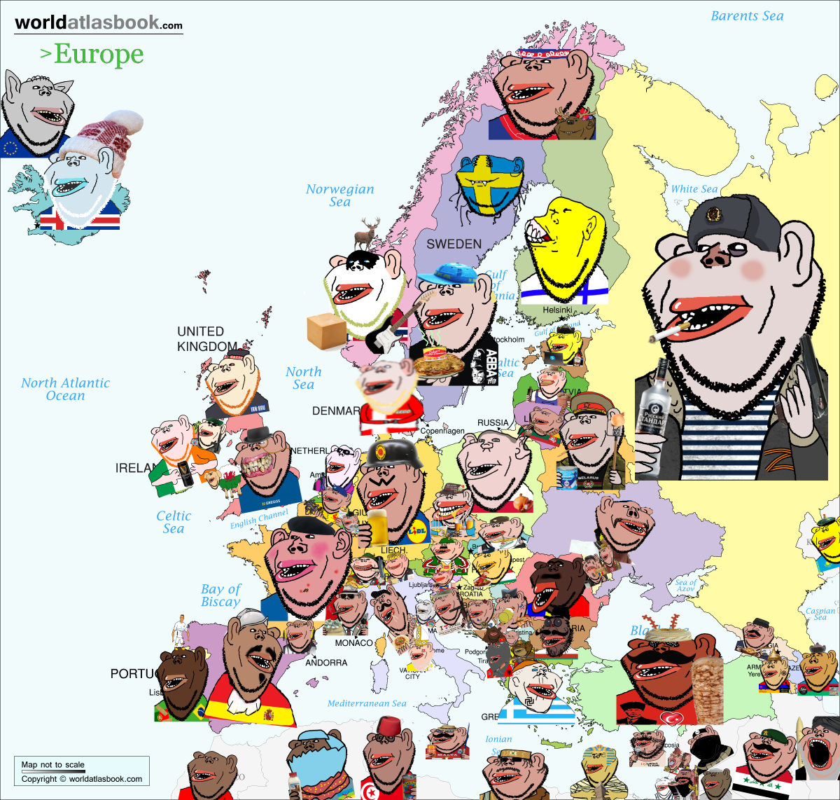 Map of Europe Soyjak Blank Meme Template