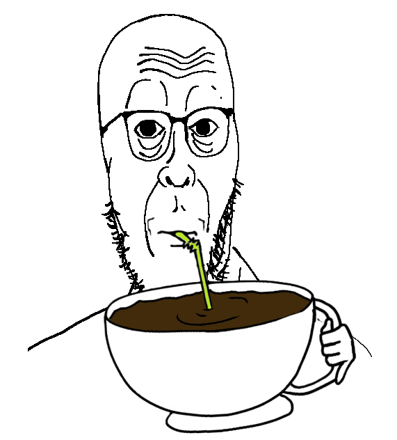 Wojak drinking coffee Blank Meme Template