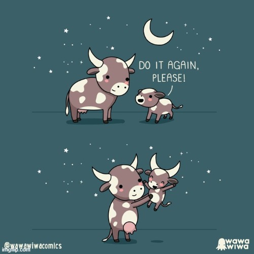 image tagged in cows,moon,horns | made w/ Imgflip meme maker