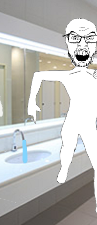 Soyjak bathroom sink dance Blank Meme Template