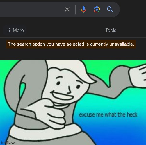 Never happened to me before | image tagged in excuse me what the heck,google,memes | made w/ Imgflip meme maker