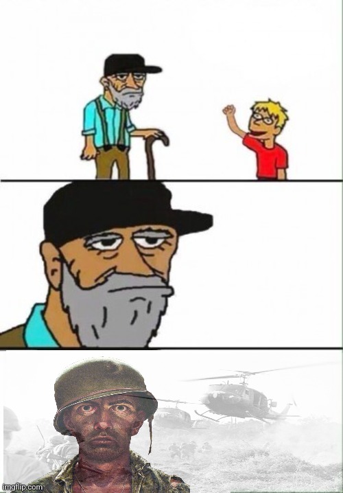 High Quality Grandpa flashbacks Blank Meme Template