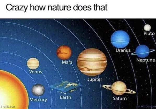 “The flat earth society has member all around the globe” | image tagged in memes,funny,flat earth,solar system,stupid people,why are you reading the tags | made w/ Imgflip meme maker