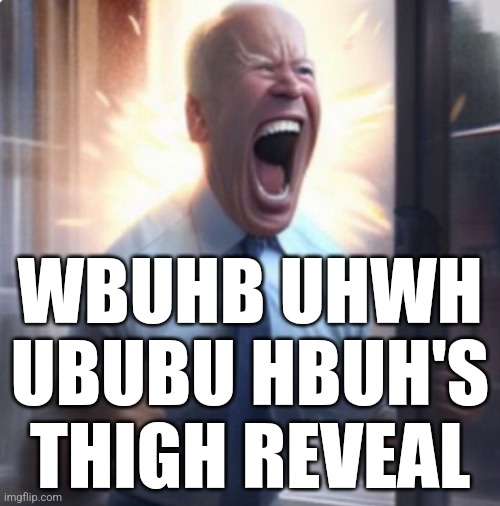 Biden Lets Go | WBUHB UHWH UBUBU HBUH'S THIGH REVEAL | image tagged in biden lets go | made w/ Imgflip meme maker
