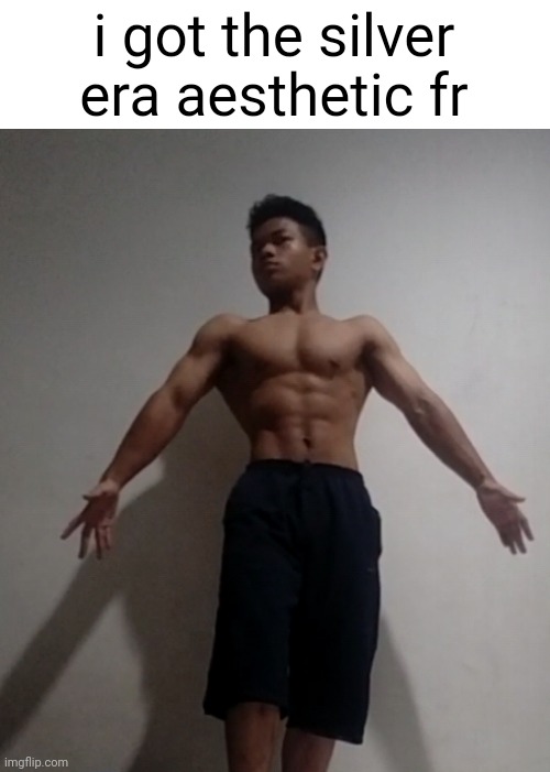 no pump btw, its a rest day today | i got the silver era aesthetic fr | made w/ Imgflip meme maker