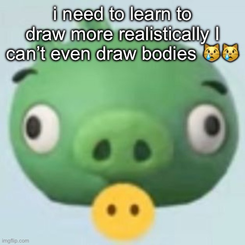 I forgot how to draw wahhh | i need to learn to draw more realistically I can’t even draw bodies 😿😿 | image tagged in pigggy | made w/ Imgflip meme maker