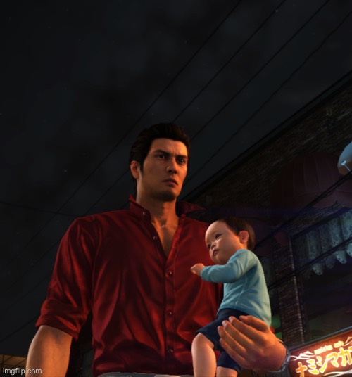 Kiryu and his “grandson” | made w/ Imgflip meme maker