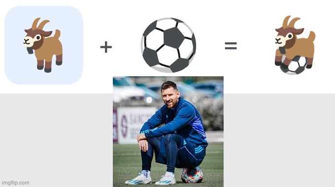 Messi= GOAT | image tagged in soccer | made w/ Imgflip meme maker