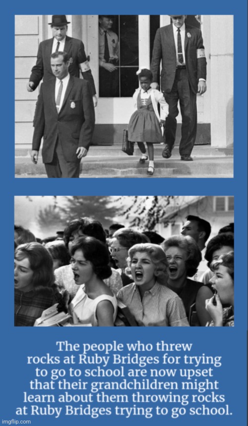 Ruby Bridges | image tagged in ruby bridges,school seregation,racism | made w/ Imgflip meme maker