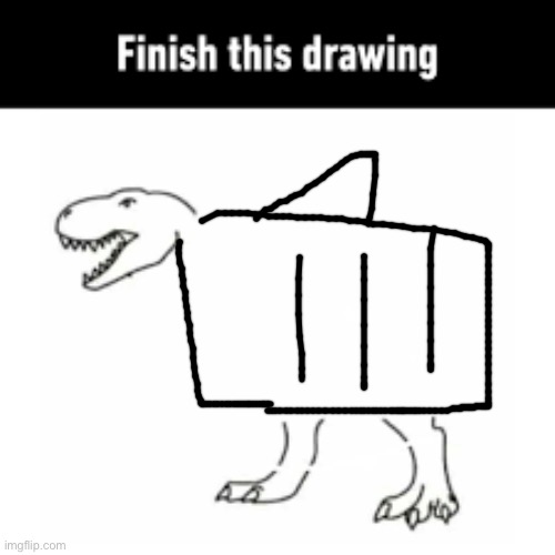 T rex box fish | image tagged in finish this drawing,oh wow are you actually reading these tags,dumb | made w/ Imgflip meme maker