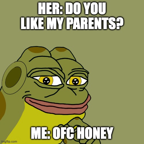 ofc honey :) | HER: DO YOU LIKE MY PARENTS? ME: OFC HONEY | image tagged in hoppy smile | made w/ Imgflip meme maker