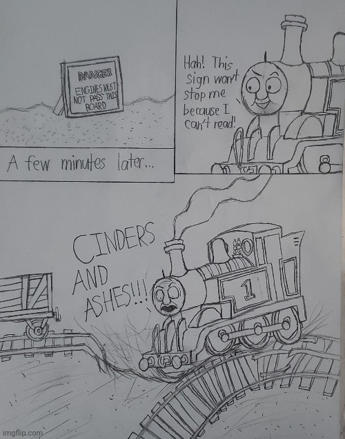 Down The Mine Be Like | image tagged in thomas the tank engine,comic,drawing | made w/ Imgflip meme maker