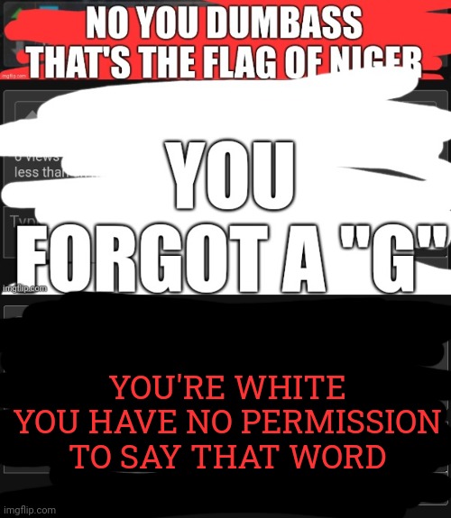 YOU'RE WHITE YOU HAVE NO PERMISSION TO SAY THAT WORD | made w/ Imgflip meme maker