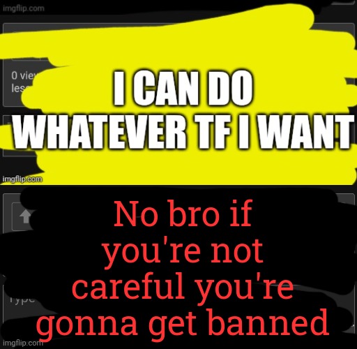 No bro if you're not careful you're gonna get banned | made w/ Imgflip meme maker