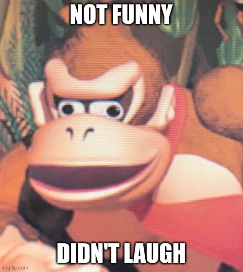Donkey Kong | NOT FUNNY DIDN'T LAUGH | image tagged in donkey kong | made w/ Imgflip meme maker
