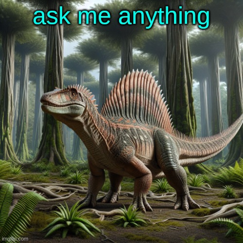 JPSpinosaurus (by ai) | ask me anything | image tagged in jpspinosaurus by ai | made w/ Imgflip meme maker