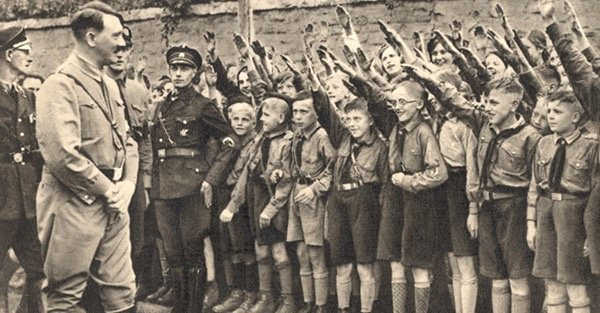 german children give hitler the nazi salute Blank Meme Template