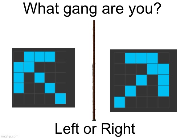 The pickaxe pfp war | What gang are you? Left or Right | image tagged in pickaxe,war | made w/ Imgflip meme maker