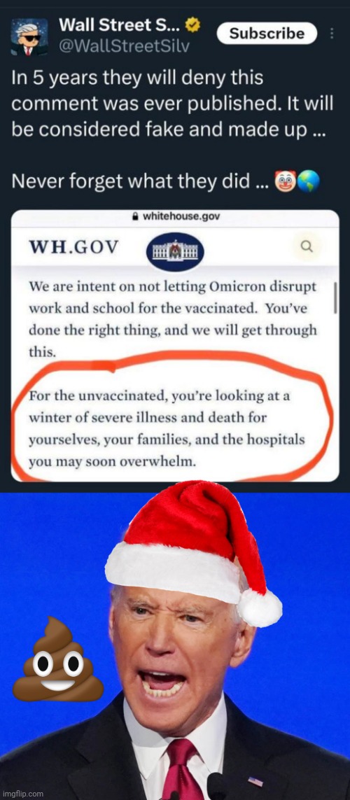 Winter of illness and death lie | image tagged in angry blue joe biden,lies | made w/ Imgflip meme maker
