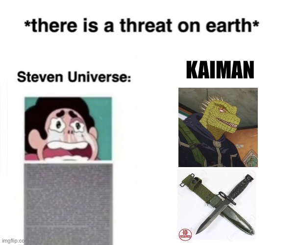 *There is a threat on earth* | KAIMAN | image tagged in there is a threat on earth,memes,dorohedoro,shitpost,anime meme,animeme | made w/ Imgflip meme maker