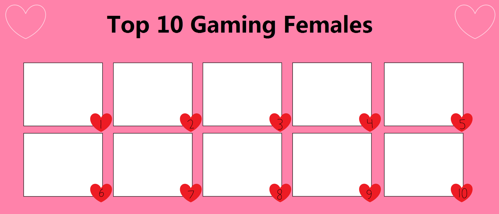 High Quality top 10 gaming females Blank Meme Template