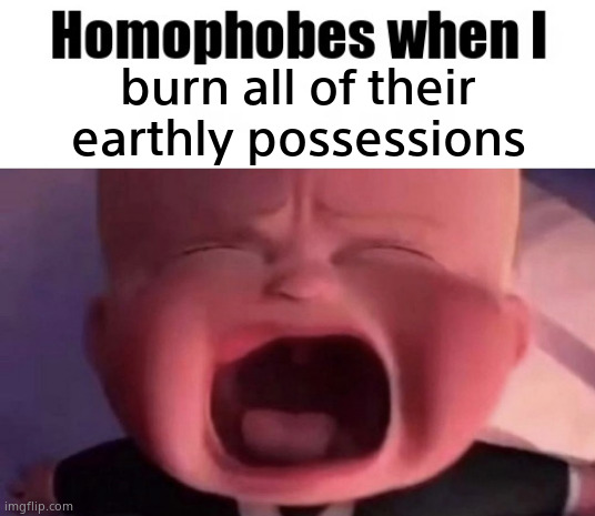 wow | burn all of their earthly possessions | made w/ Imgflip meme maker