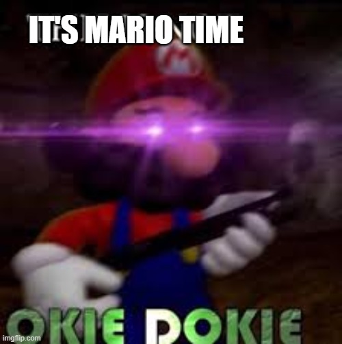 This is not okie dokie | IT'S MARIO TIME | image tagged in this is not okie dokie | made w/ Imgflip meme maker