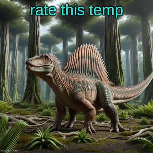 JPSpinosaurus (by ai) | rate this temp | image tagged in jpspinosaurus by ai | made w/ Imgflip meme maker