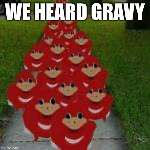 Knuckles | WE HEARD GRAVY | image tagged in knuckles | made w/ Imgflip meme maker