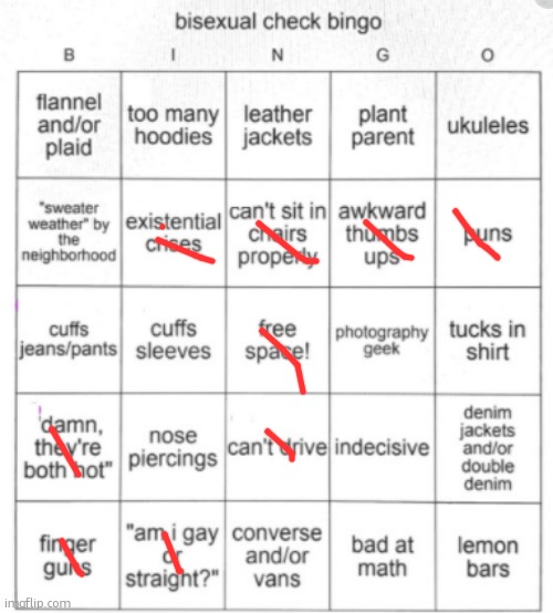 no bingo :( | image tagged in bisexual bingo | made w/ Imgflip meme maker
