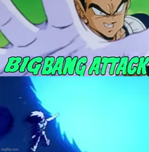 Also gm (it's actually past midday) | image tagged in big bang attack,big bang attack 2 | made w/ Imgflip meme maker