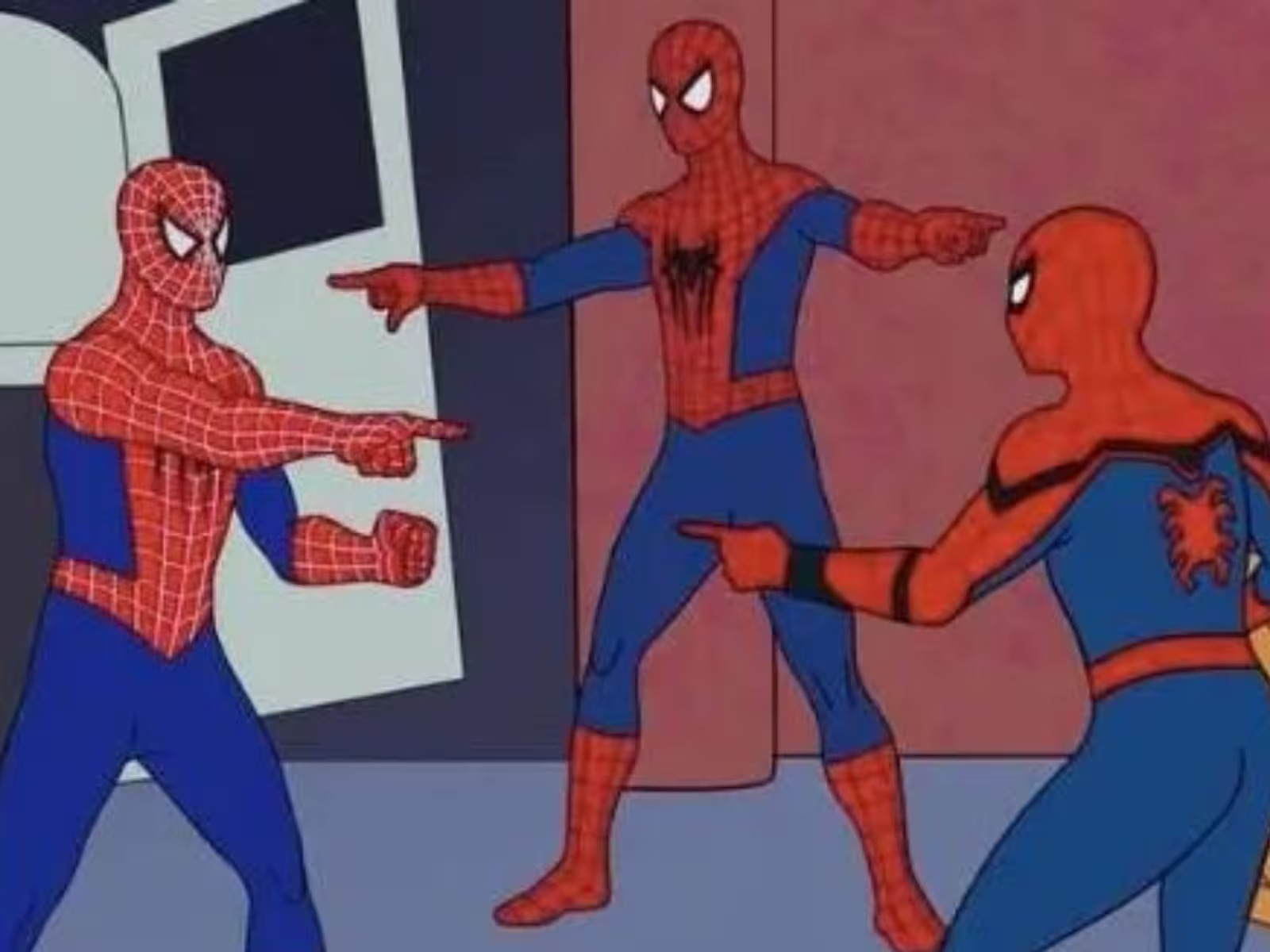 Three Spidermans Blank Meme Template