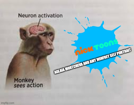 Neuron activation | AGLAIA MORTCHEVA AND AMY WINFREY SELF PORTRAIT | image tagged in neuron activation | made w/ Imgflip meme maker