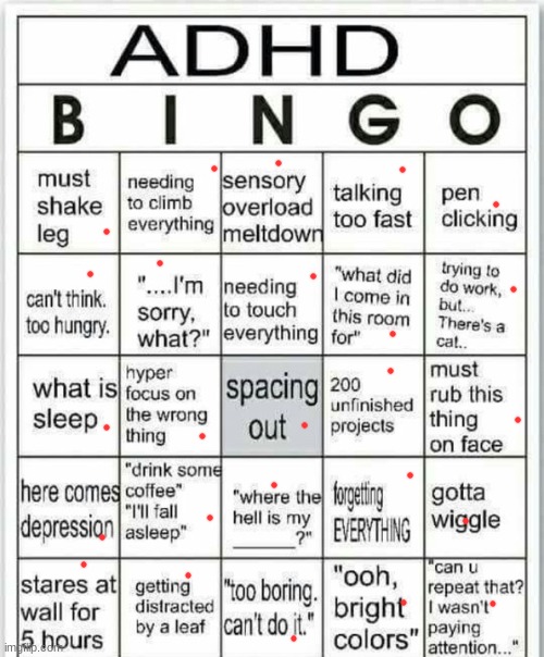 HAHA I WIN! I'M A WINNER SEE MY PRIZE, YOU'RE A (redacted) WHO SITS AND CRIES! | image tagged in adhd bingo,teehee | made w/ Imgflip meme maker