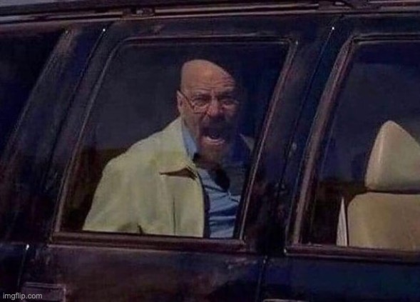 image tagged in walter white screaming at hank | made w/ Imgflip meme maker