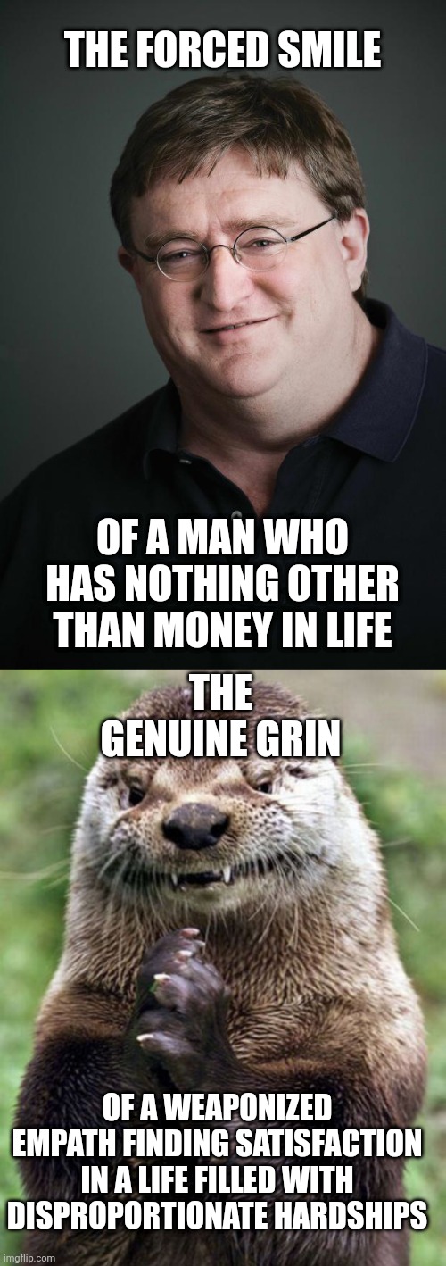 Image tagged in gaben,memes,evil otter - Imgflip