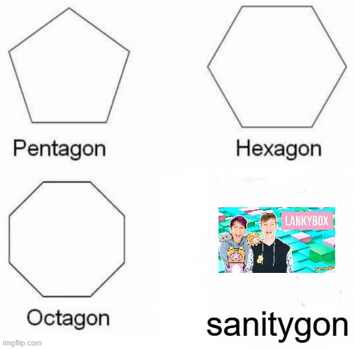 Sanitygon | sanitygon | image tagged in memes,pentagon hexagon octagon | made w/ Imgflip meme maker