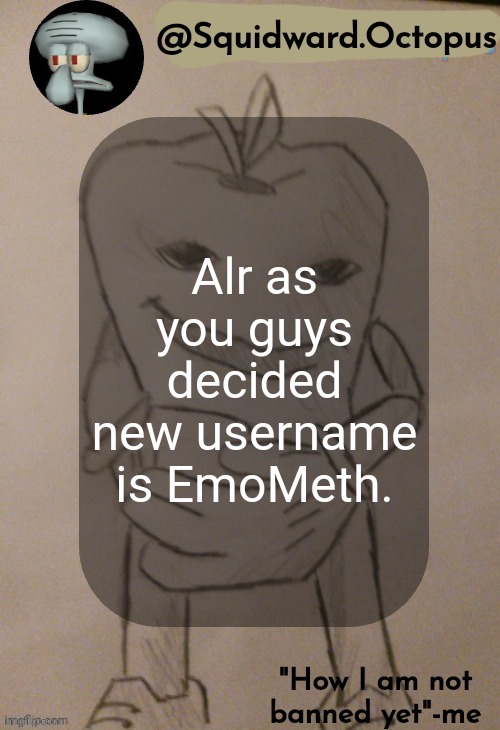 dingus | Alr as you guys decided new username is EmoMeth. | image tagged in dingus | made w/ Imgflip meme maker