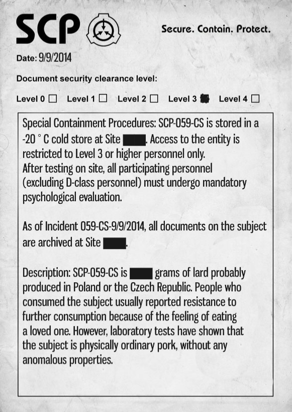 High Quality SCP-059-CS Document Blank Meme Template