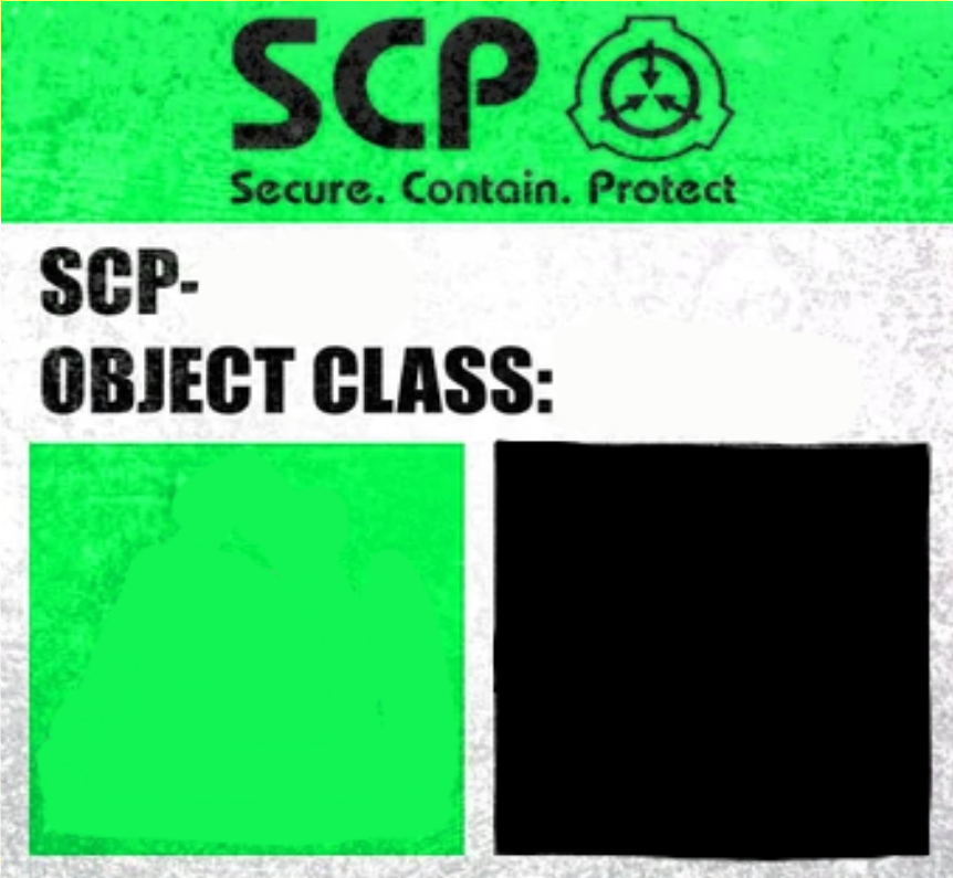 SCP Blank Safe Template Label Blank Meme Template