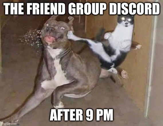 GET REKT | THE FRIEND GROUP DISCORD; AFTER 9 PM | image tagged in get rekt,discord,friend group,friends,group chats | made w/ Imgflip meme maker