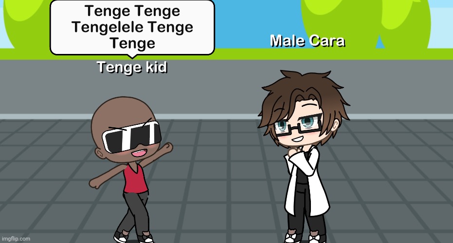T is for Tenge Tenge Tengelele | image tagged in pop up school 2,pus2,x is for x,male cara,tenge | made w/ Imgflip meme maker