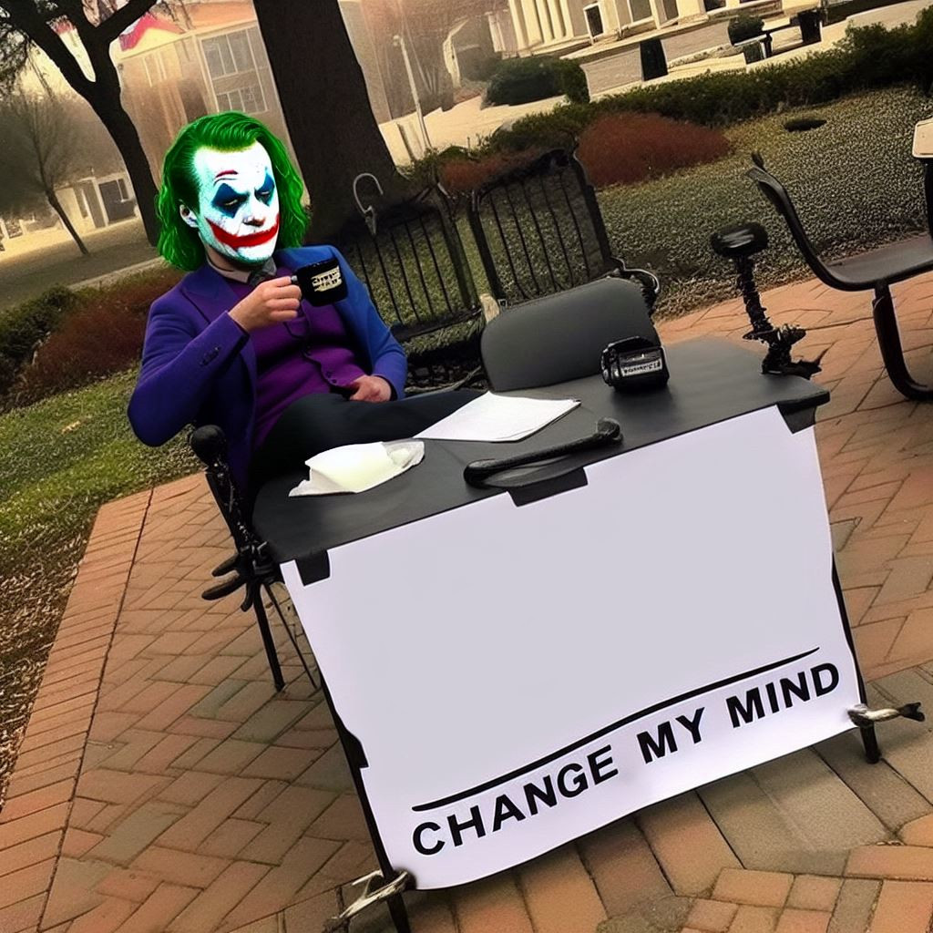 High Quality Change My Mind Joker Blank Meme Template