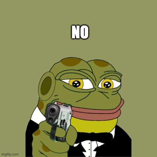 no | NO | image tagged in hoppy gun,hoppy,hoppy the frog | made w/ Imgflip meme maker