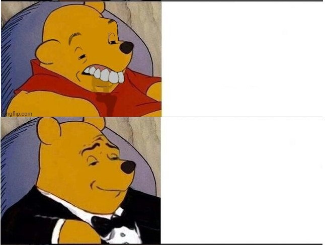Pooh bear ugly and polite Blank Meme Template