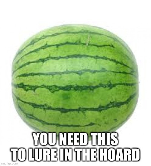 Watermelon | YOU NEED THIS TO LURE IN THE HOARD | image tagged in watermelon | made w/ Imgflip meme maker