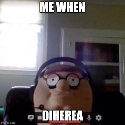 peter griffin zoom call | ME WHEN; DIHEREA | image tagged in peter griffin zoom call | made w/ Imgflip meme maker
