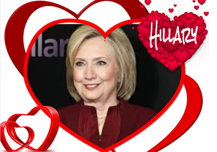High Quality Hillary Heart Throb I'm in Love Blank Meme Template
