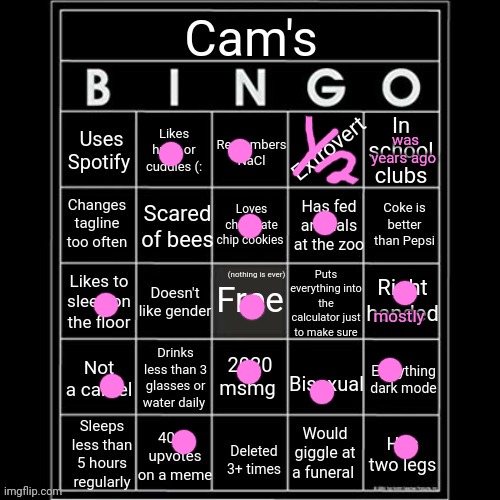 Camel | was years ago; mostly | image tagged in iaintacamel's bingo | made w/ Imgflip meme maker