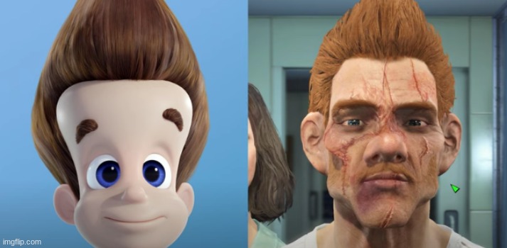 Actually Carl I'm a character in the hit game Fallout 4 | image tagged in the spiffing brit,fallout,jimmy neutron | made w/ Imgflip meme maker